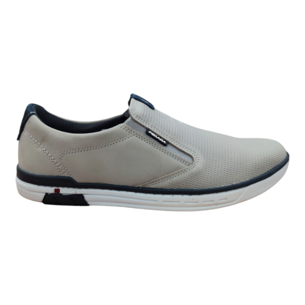Zapatilla Cuero Hombre Pegada Gris