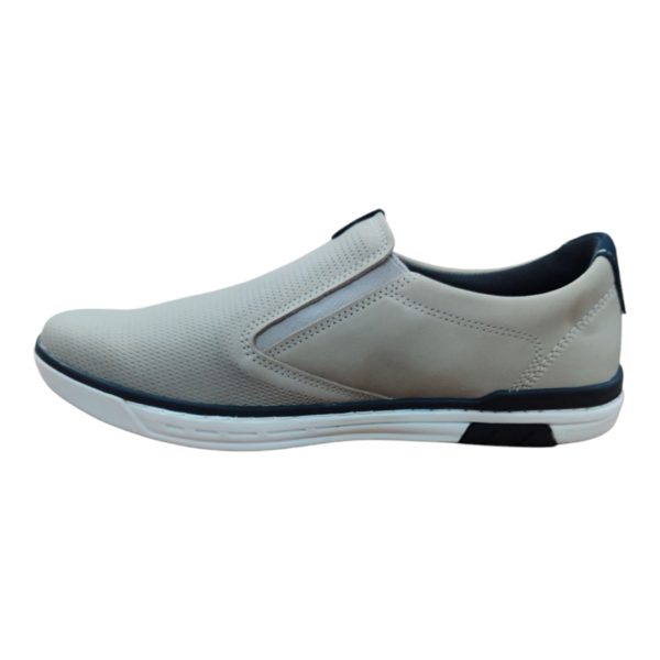 Zapatilla Cuero Hombre Pegada Gris - Imagen 3