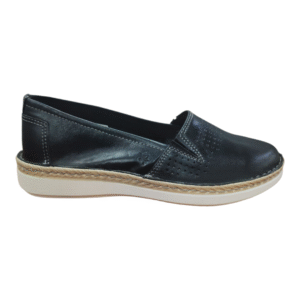 Zapatilla Lombardino Cuero Mujer Negro